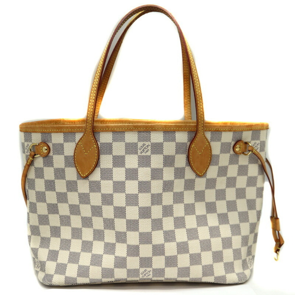Louis Vuitton PM Damier Canvas White Bag Neverfull Tote - Picture 2 of 13